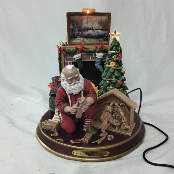 Bradford Ex Thomas Kinkade True Meaning of Christmas W/Lights Sound NO ADAPTER - Picture 1 of 16